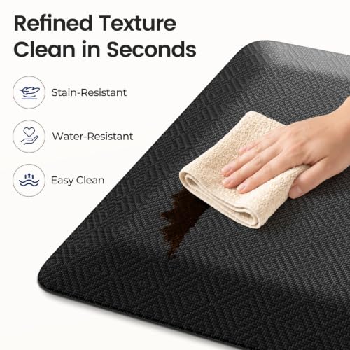 Extra Thick Anti-Fatigue Kitchen Floor Mat 95"L x 20"W Black - Supportive Standing Mat