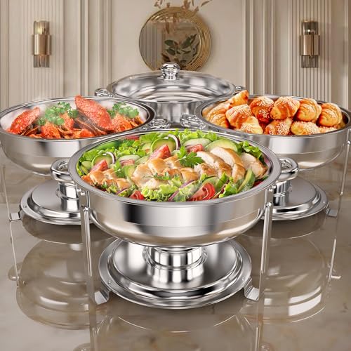 6QT Stainless Steel Chafing Dishes Buffet Set for Catering and Parties