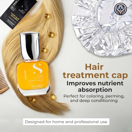 Vegan Hair Oil Serum with Heat Protectant & Treatment Cap - 2 Pack 15ML