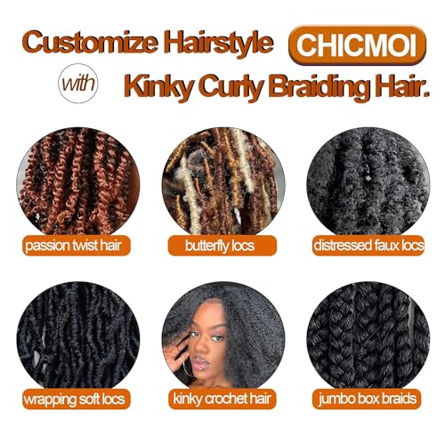 Chicmoi 16 Inch Ombre Burgundy Afro Twist Hair 8 Packs for Protective Styles