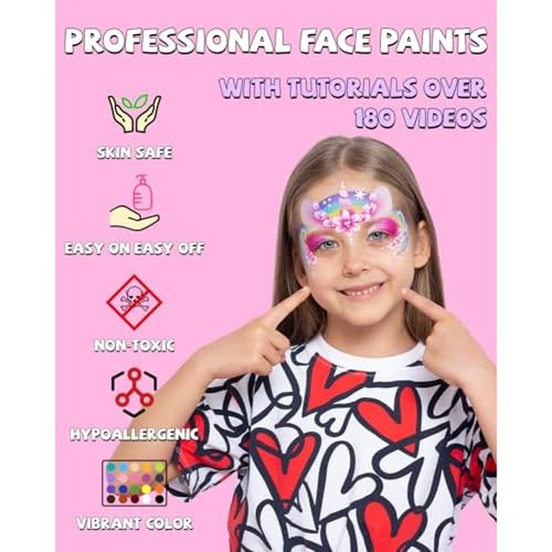 Anka Bella Professional Water Activated Rainbow Cake Face Paint£¨Dreamy Carnival£©50gm,Hypoallergenic, Non-Toxic,Face Body Painting Makeup