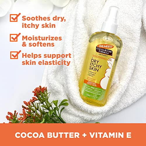 Palmer's Cocoa Butter Soothing Oil & Massage Oil for Dry Skin, Pregnancy Skincare, Vitamin E, 5.1 & 3.4 Ounces