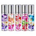 Blossom Scented Roll on Lip Gloss, Infused with Real Flowers, Made in USA, 1.0 Fl oz/29.5mL, 5 PACK BUNDLE, Coconut, Juicy Peach, Strawberry, Raspberry, Watermlon