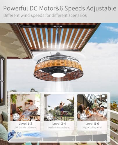 FELCO 20" Plug in Outdoor Gazebo Ceiling Fan with Light, Hook and
