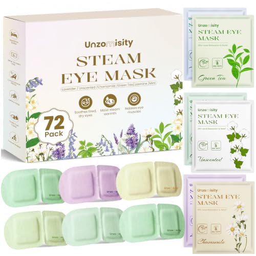 72 Pcs Disposable Heated Steam Eye Masks for Dry Eyes - Variety Pack