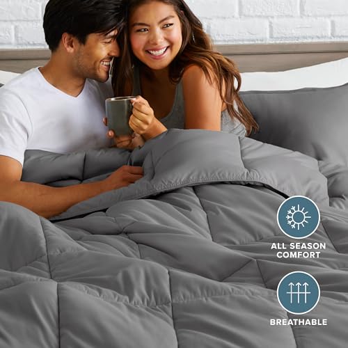 King Grey Ultra Soft Comforter Set - Double Brushed Microfiber Bedding