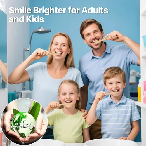 Bulk Eco-Friendly Bamboo Toothbrushes for Adults - Soft Bristles, Reusable & Biodegradable, Pack of 100 for Travel & Camping