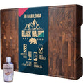 Black Walnut End Grain Cutting Board with Handle & Serving Tray - 15.7"L x 10.2"W, Reversible Kitchen Butcher Block
