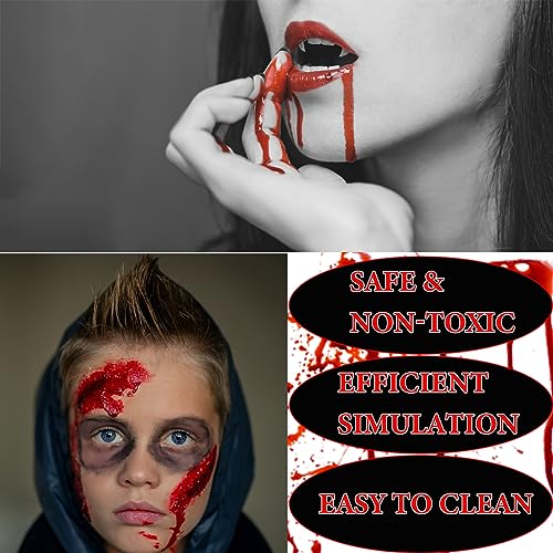 Halloween Fake Blood Spray,Blood Splatter Realistic Liquid Fake Blood Washable,Fake Blood for Clothes,Special Effects SFX Makeup Kit for Zombie Bride,Vampire,Monster SFX Scary Clown Dress Up