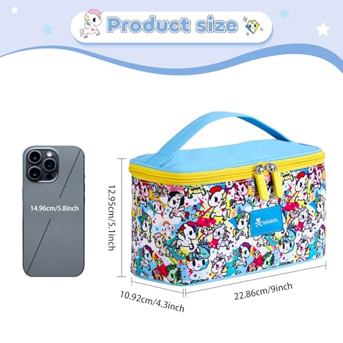 Tokidoki Official Licensed Travel Makeup Bags Toiletry Bags for Women Cosmetic Organizer Bag Large Capacity Travel Makeup Case Organizer