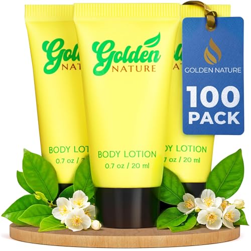 Travel Size Hotel Body Lotion - Jasmine, 0.7 fl oz, 100 PK - Delight Your Guests with Soothing & Refreshing Body Lotion - Bulk Small Size Toiletries for Airbnb, Motels & Guest Rooms