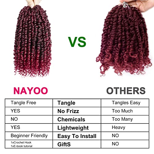 Kids Passion Twist Crochet Hair 8 Inch - 8 Packs, Pretwisted Curly Extensions TBUG