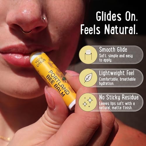 All Natural Handmade Beeswax Lip Balm with Organic Coconut & Olive Oil - Yuzu Citrus - 9 Pack