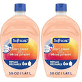 Softsoap Juicy Peach Liquid Hand Soap, Kitchen and Bathroom Hand Soap, Rich Fruity Scent, 50 fl oz Refill Bottle (Pack of 2)