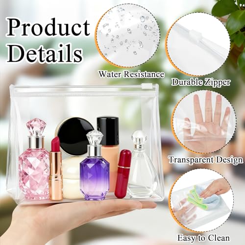 Transparent 60PCS Small Clear Makeup Bag Set Waterproof Zip Pouches Travel Organizers