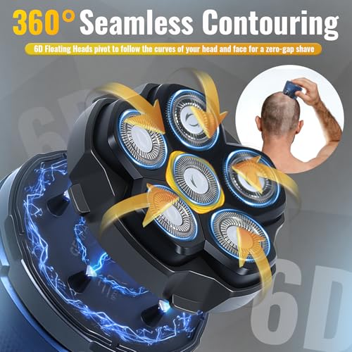 Magnetic 6D Shaver Replacement Heads ? Universal Compatible with Kensen,DOAO,NIWUIO,Ufree,Solimpia & Most Most 6D Magnetic Electric Shavers for Bald Men & Face Shaving (3-Pack)