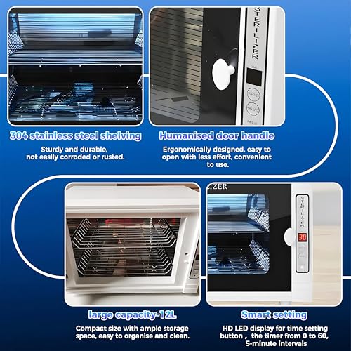 UV Nail Tool Sterilizer 12L Autoclave Machine for Salons & Home Use
