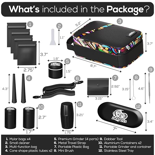 Premium Carbon Lined Smell Proof Bag with Combination Lock | Multi-Use Organization Bag with Accessories | Storage and Containers kit | Stash box | Birthday Gifts for Men/Women.