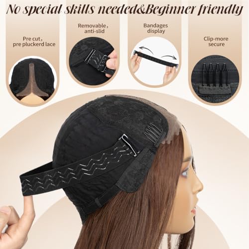Long 26 Inch Lace Front Wig - Natural Black 200 Density, 4x1 Closure - Black