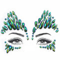 Green Face Gems Jewels for Women Cosplay Poisonous Villain Mermaid Ivy Costume Accessories Halloween Dress Up Rhinestone Stickers Jewels Stickers Temporary Tattoos Festival Decor Green