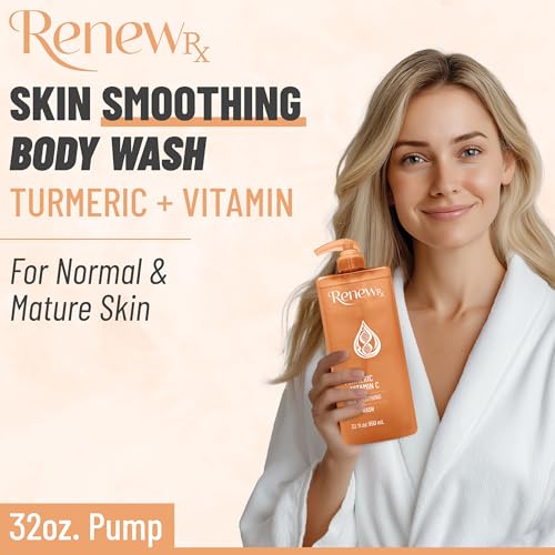 Radiating Body Wash with Turmeric & Vitamin C - Vegan Skin Brightening, 32 fl oz