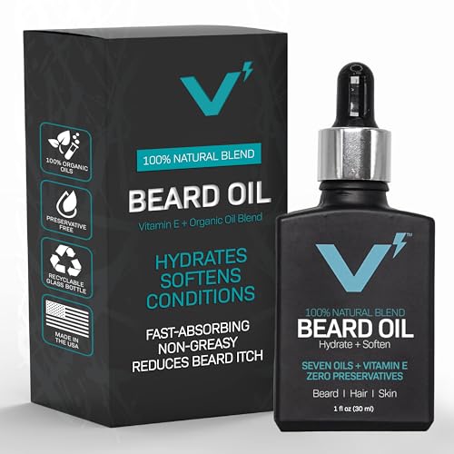 VOLT Beard Oil for Men, All-Natural Vegan Beard Care Moisturizer Formula with Essential Oils For Beards, Hair, Skin Argan & Jojoba Oil, Hydrates, Nourishes & Adds Shine, Drift Scent, 1 Oz Glass Bottle