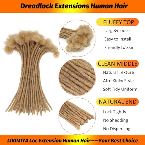 6 Inch Bleach Blonde Loc Extensions Human Hair 30 Strands - 0.4 cm Width, 613 Color, Full Handmade Dreads for Men Women Kids Variation of THIS listing