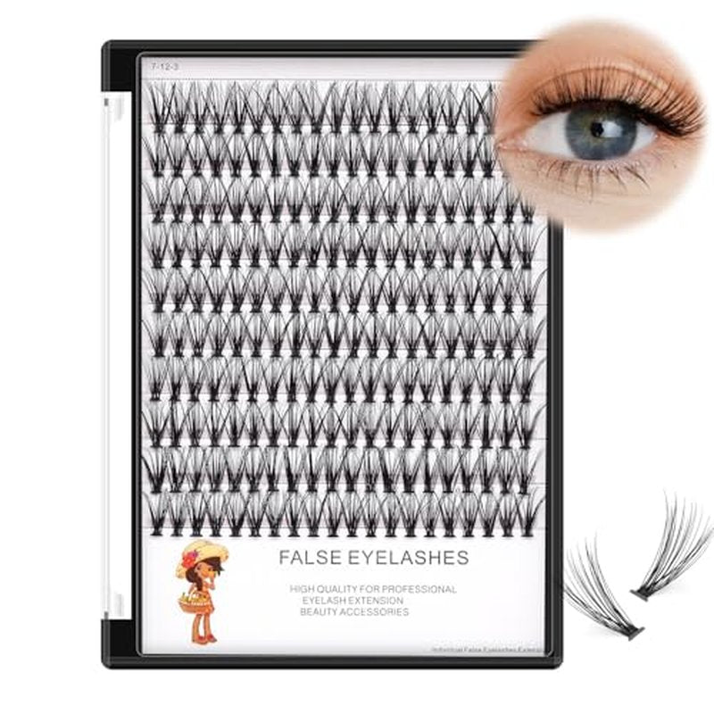 BODERMINCER 20D 8-20mm To Choose 8-10-12-14mm MIX/14-16-18-20mm Mixed Individual Cluster Eyelashes False Eyelash Extensions Individual Eyelash Bunche DIY at Home (20D-16mm)