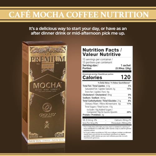 ORGANO Gourmet Cafe Mocha Pack of 2 - 30 Sachets Rich Instant Coffee with Cocoa & Ganoderma