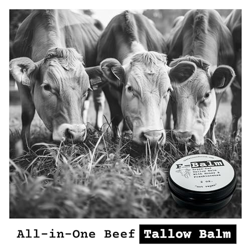 The Tallowed Truth F-Balm Tallow ? Grass-fed, Grass-finished Tallow ? 5 Ingredients Only ? Canadian-made All Purpose Tallow Balm ? Made in Canada ? Tallow for Face & Body (2 oz (2-Pack), Original)