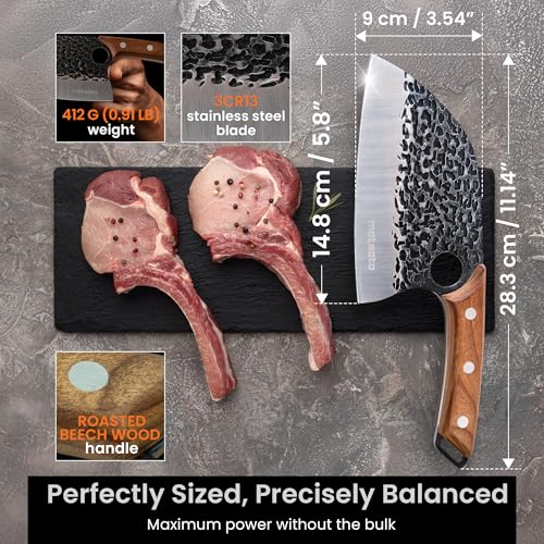 Matsato 3-Piece Kitchen Knife Set with 6.3, 6.3 & 5.8-Inch Knives – Chef, Cleaver & Utility