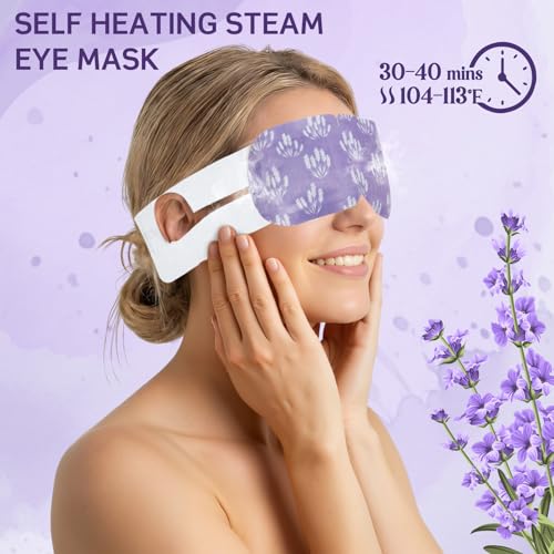 Croloose Lavender 50 Pcs Steam Eye Masks for Relaxation & Dry Eyes Self Heated
