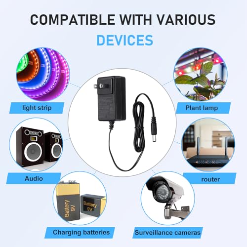 20-Pack 12V DC Power Supply Adapter for LED Strip Lights and Cameras
