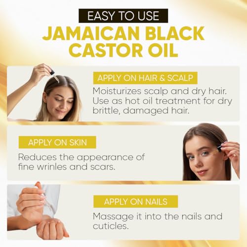 Kisii Jamaican Black Castor Oil 4 oz - Pure Hair & Skin Nourishing Oil with Dropper