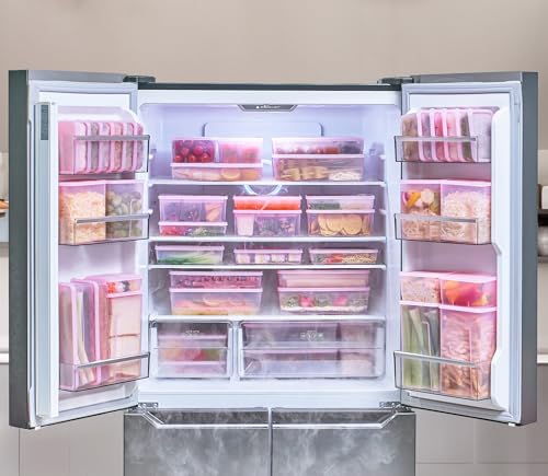 26pcs Freezer Food Storage Containers with Lids - Twist Release & Flexible Design - BPA Free - Variation of THIS listing