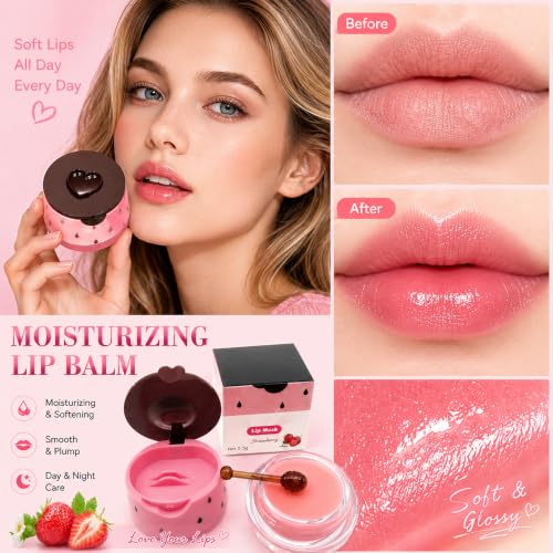10 PCS Honey Lip Balm Set with Varieties - Bee Lip Moisturizing Masks & Balms