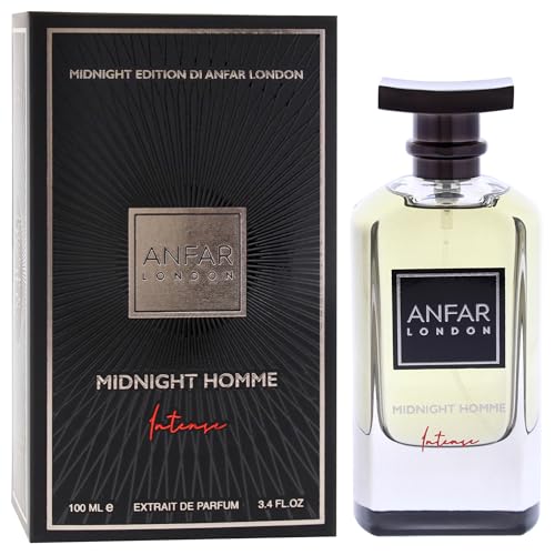 Anfar London Midnight Homme Intense Men’s Perfume Spray 3.4 oz - Woody Floral Spicy Fragrance