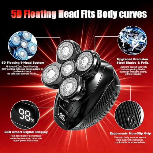 Men's Back Shaver with Long Handle - Detachable, Rechargeable Grooming Tool