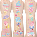 Sweet Doughnut Tattoos Temporary - 200+ Sassy and Six Birthday Decorations Sweet Ice Cream Fake Tattoo Stickers Happy 6th Birthday Donut Themed Party Decoration Favors Supplies Prizes Gifts