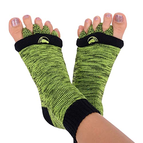 X-Large Green & Black Toe Separator Socks for Foot Alignment Men Women