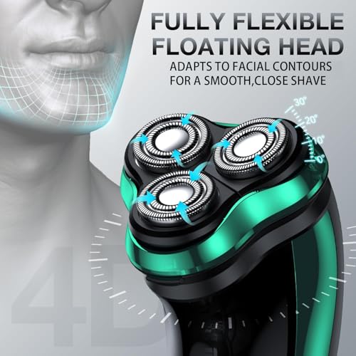 Electric Razor for Men, Cordless Rechargeable Rotary Shaver with Pop-Up Trimmer, IPX6 Waterproof Wet & Dry Electric Razor, Includes Charging Stand ? Mens Electric Shaver for Face and Travel