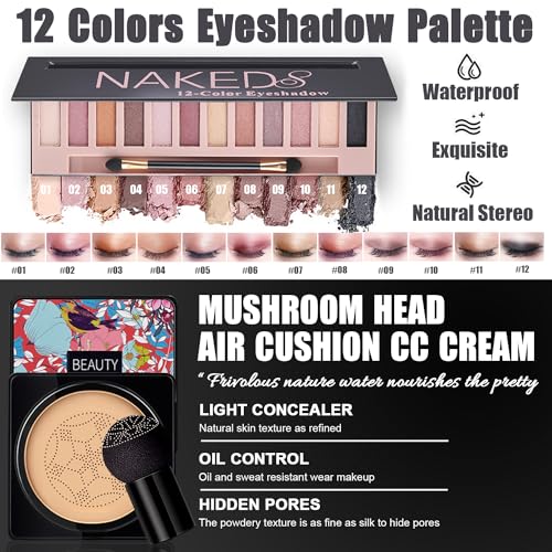 NUIBO Nude All-in-One Makeup Kit for Women - Full Face & Eye Makeup Set