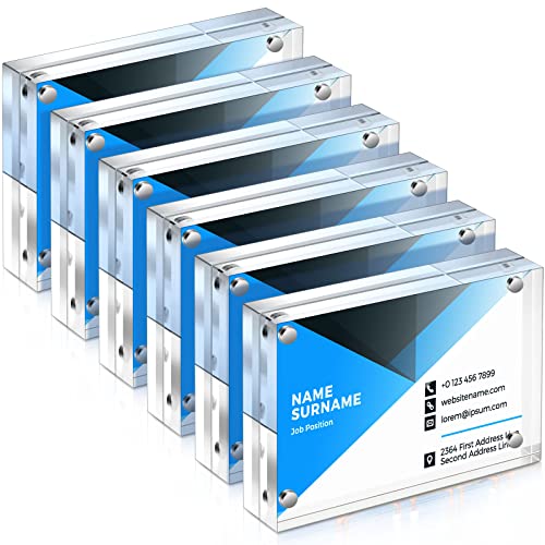 30 Pcs Acrylic Business Card Frames 2.5 x 3.5 Inch Double Sided Magnet Display