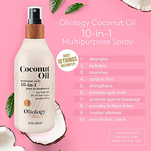 Oliology Coconut Oil 10-in-1 Hair Treatment Spray - 8.5 oz Pack of 2