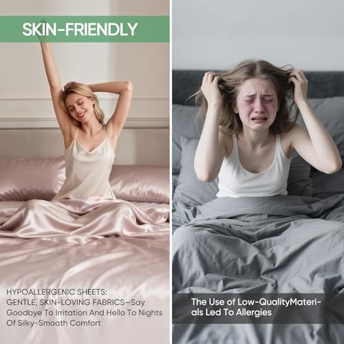 Luxury Organic Tencel & Bamboo Cooling Sheet Set King in Sand with Deep Pockets