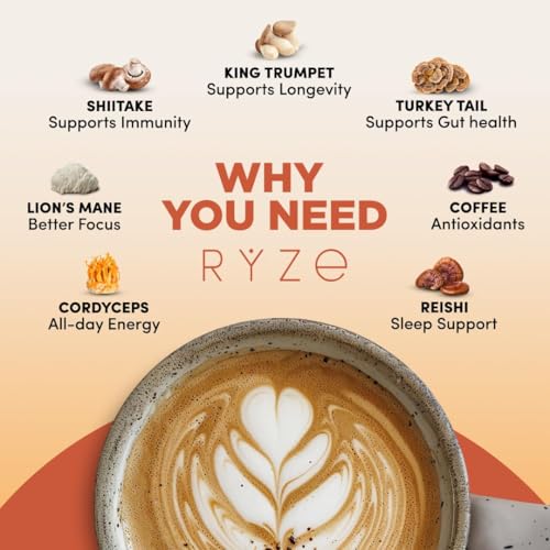 RYZE Organic Mushroom Coffee Starter Kit - Medium Roast, Pack of 2