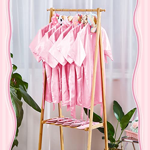 Xuhal 36 Pcs Spa Party Supplies Set for Girls - Pink 12 Robes Headbands & Slippers
