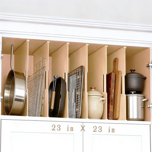 Celestite Wooden Baking Sheet Organizer for Cabinets - DIY Fit & Adjustable Kitchen Storage