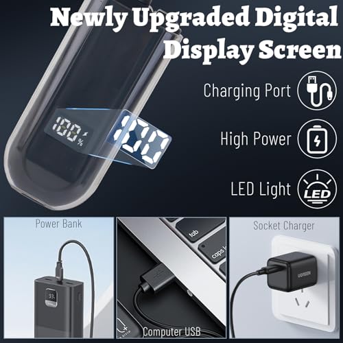 Nose and Ear Hair Trimmer for Men, 2025 Nose Hair Trimmer Clipper with LED Display for Women, Professional IPX7 Waterproof Dual Edge Blades Nasal Trimmer Clippers for Travel