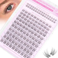 Natural Lash Clusters Wispy Lash Extensions with Bottom Lashes Clean Girl Makeup C Curly Eyelash Clusters with Invisible Band DIY Individual Lashes 132Pcs No Makeup Look